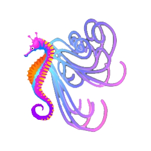 Purple Lightwing Seahorse